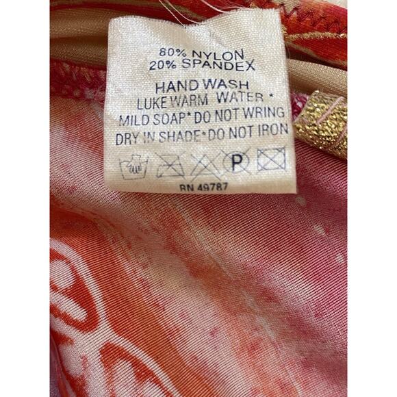 Gottex Vintage Swim High Waist Multicolor Metallic Print Swimwear - Picture 9 of 9